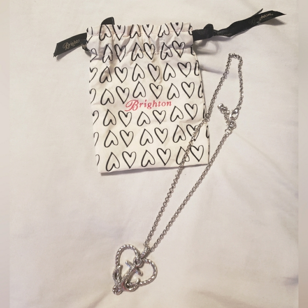 Gently USED Vintage Silvertone Brighton Seas the Day Heart Necklace